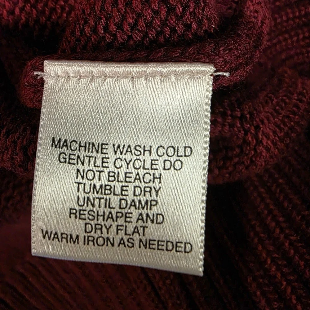 St Johns Bay Sweater Mens XXL, 2X Pullover‎ Crew Neck Burgundy 100% Cotton NWT